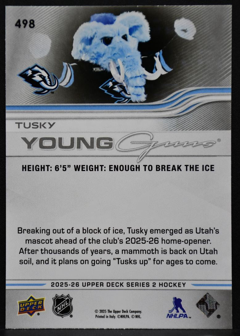 2025-26 Upper Deck Series 2 Young Guns Tusky 498 Utah Mammoth RC 1210