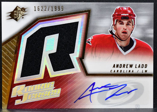 2005-06 SPx Andrew Ladd 224 Carolina Hurricanes RC Auto 1622/1999 Jersey 8719