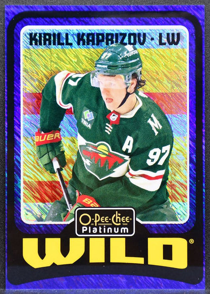 2024-25 OPC Platinum Retro Blue Luster Kirill Kaprizov R11 Wild 068/100 7051