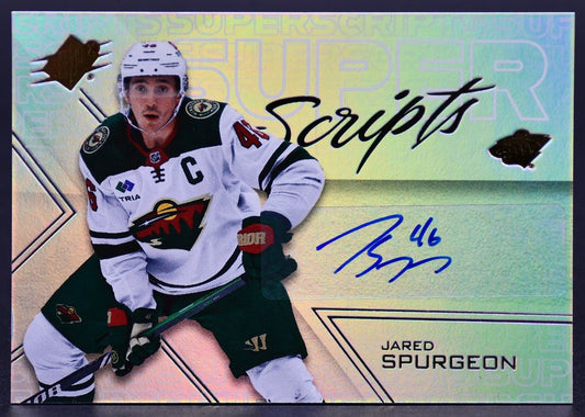 2024-25 SPx SuperScripts Jared Spurgeon SS-JS Minnesota Wild Auto