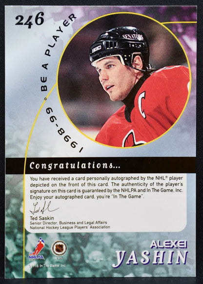 1998-99 Be a Player Autographs Alexei Yashin 246 Ottawa Senators Auto 8874