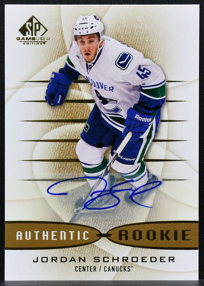2013-14 SP Game Used Authentic Rookie Auto Gold Jordan Schroeder RC Auto 9781