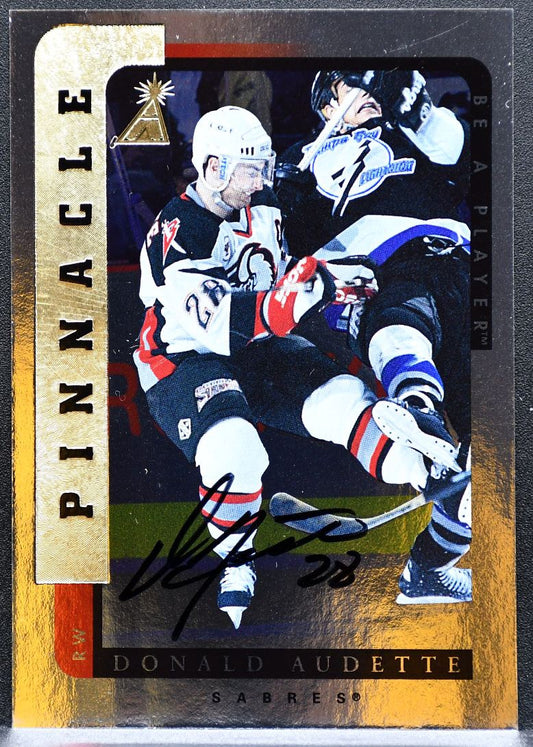 1996-97 Pinnacle Be a Player Autographs Donald Audette 73 Sabres Auto 0804