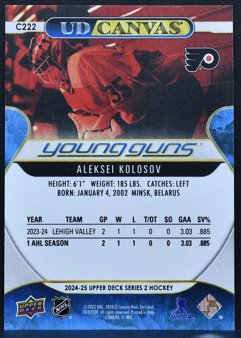 2024-25 Upper Deck Series 2 UD Canvas Young Guns Aleksei Kolosov C222 RC 6728