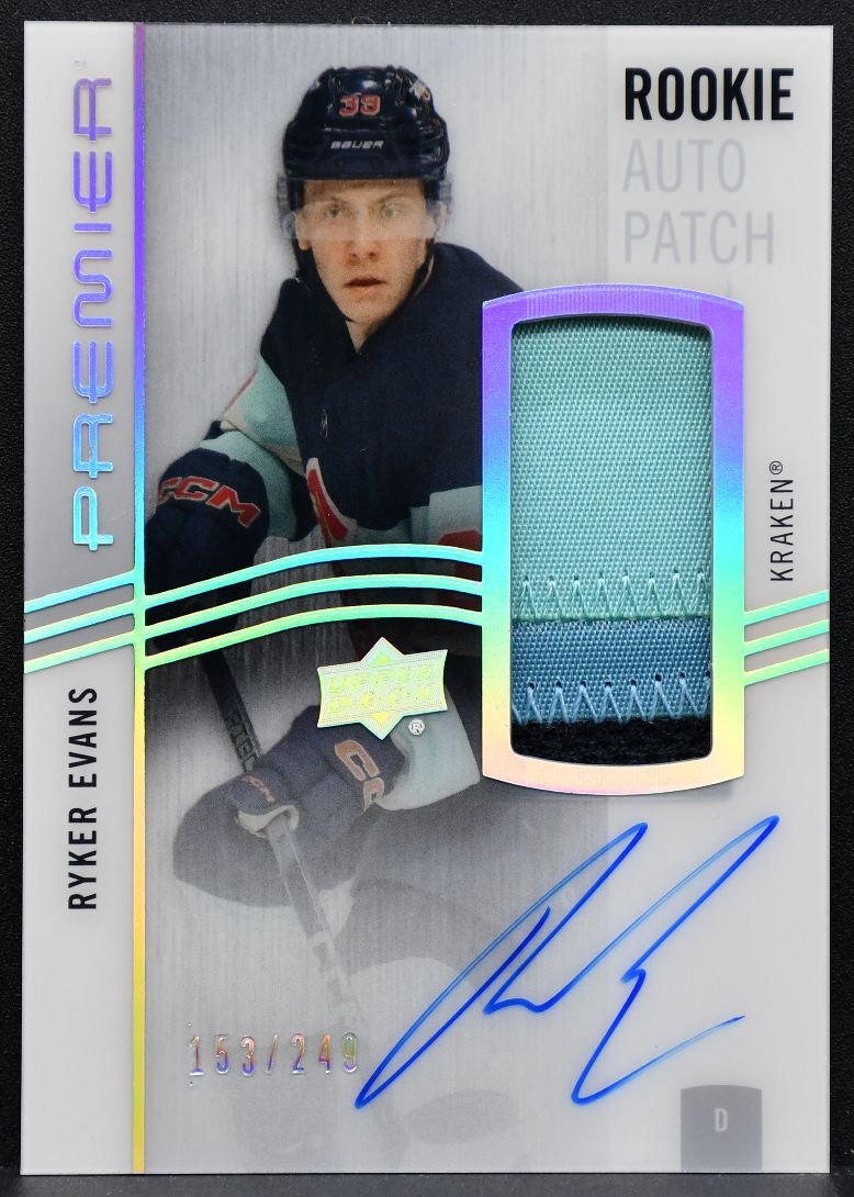 2023-24 UD Premier Acetate Rookie Auto Patch Evans Kraken RC Auto Patch 6019