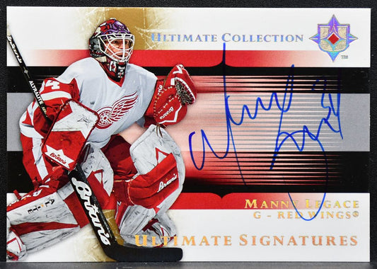 2005-06 UD Ultimate Collection Signatures Manny Legace Red Wings Auto 7682