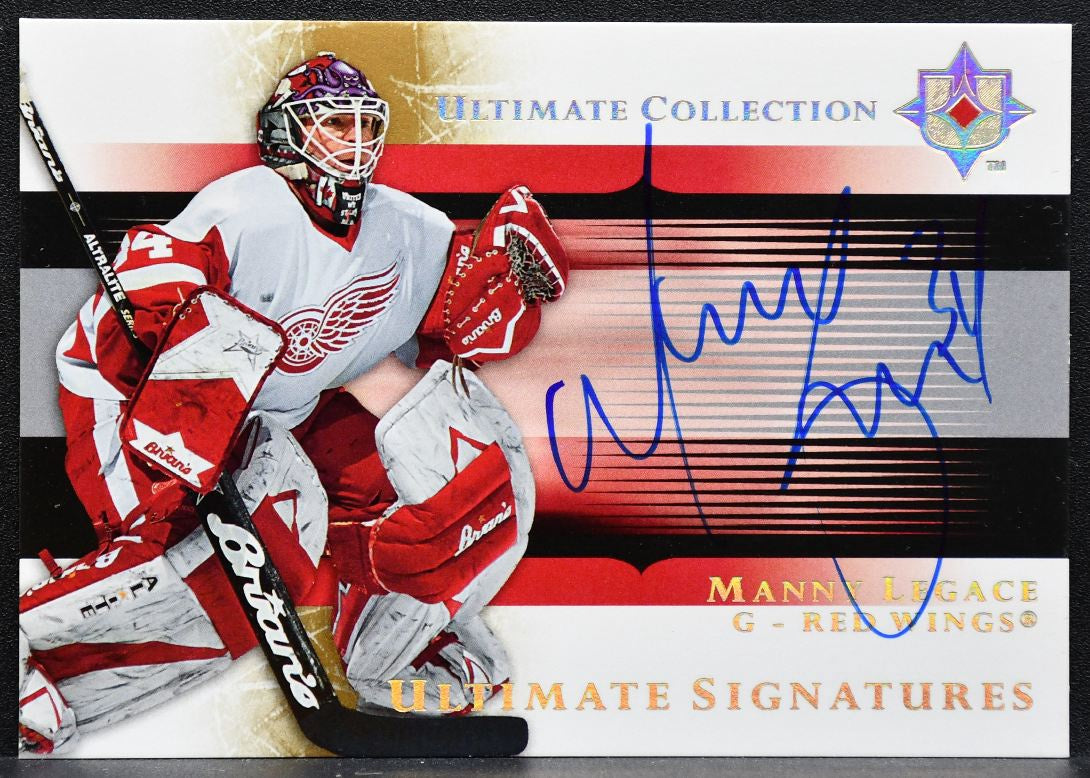 2005-06 UD Ultimate Collection Signatures Manny Legace Red Wings Auto 7682