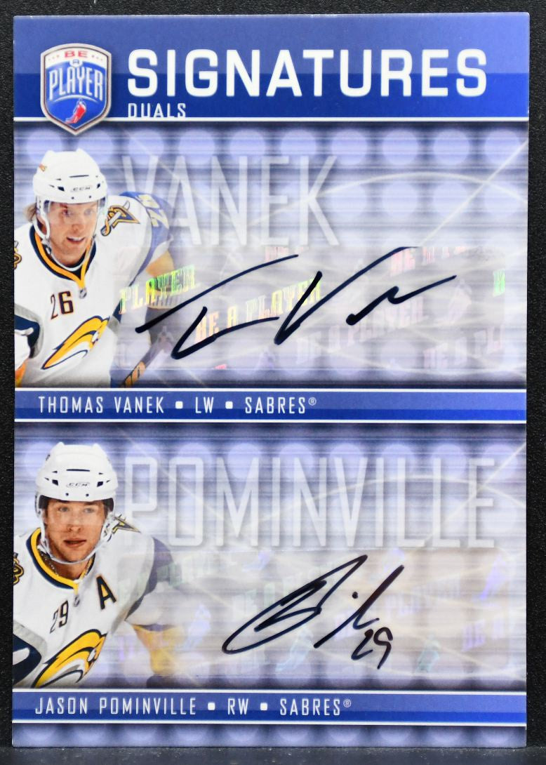 2008-09 UD Be a Player Signatures Duals Pominville/Vanek Sabres Auto 6464
