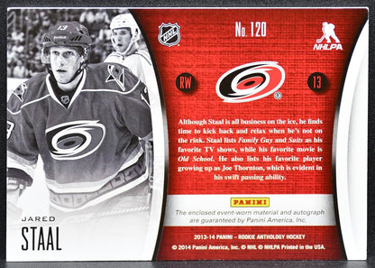 2013-14 Panini Anthology Selection  Staal Hurricanes RC Auto 235/249 Jersey 6474