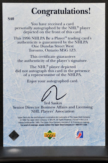 1996-97 UD Be A Player Auto Kevin Lowe Auto 1046