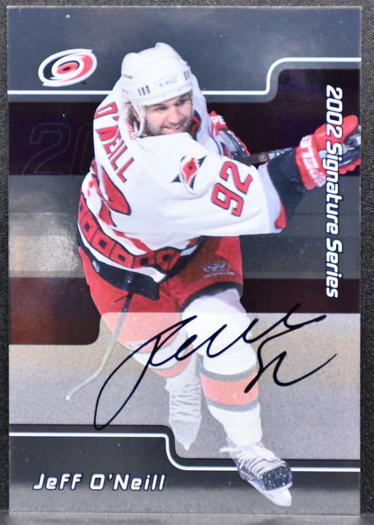 2002-03 In The Game Signature Series Auto Jeff O'Neill LJO Hurricanes Auto 3111
