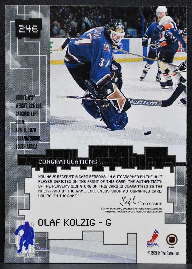 1999-100 ITG Millennium Signature Series Black Vault Stamped Kolzig Auto 0936