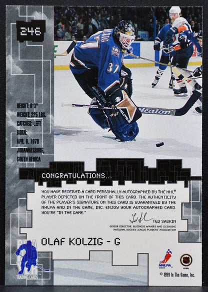 1999-100 ITG Millennium Signature Series Black Vault Stamped Kolzig Auto 0936