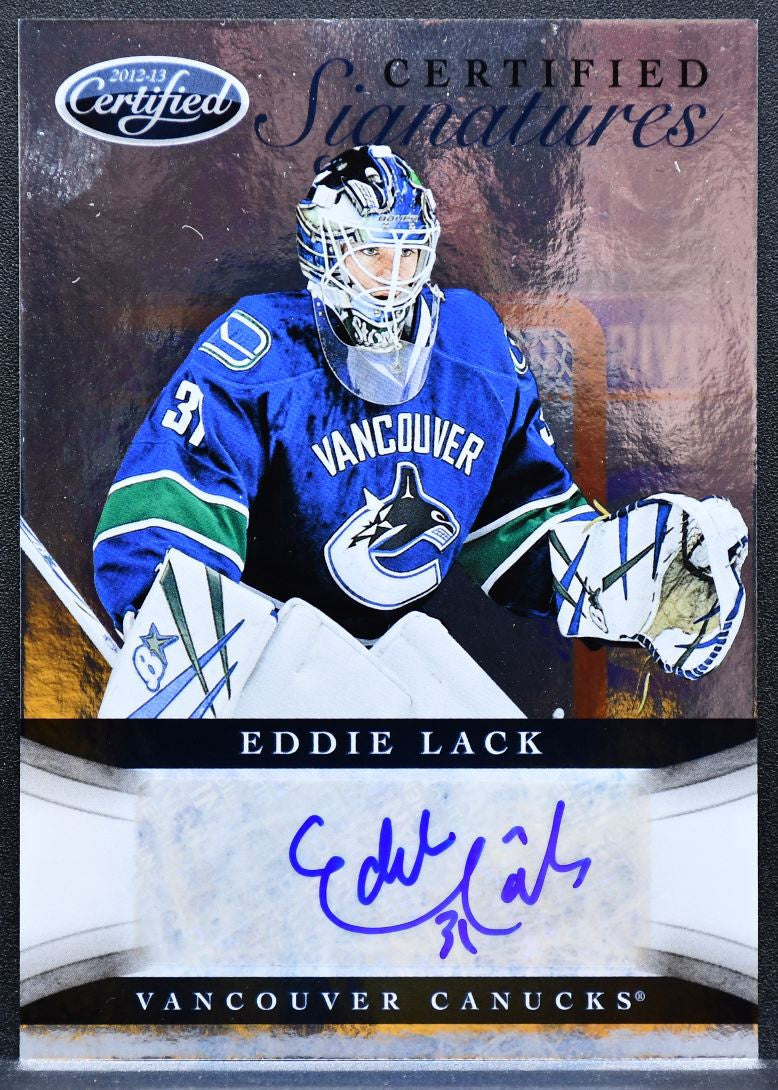 2012-13 Panini Certified Signatures Eddie Lack CS-LAC Canucks Auto 2677