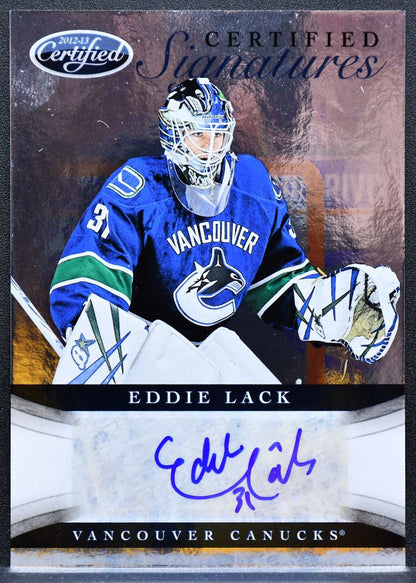 2012-13 Panini Certified Signatures Eddie Lack CS-LAC Canucks Auto 2677