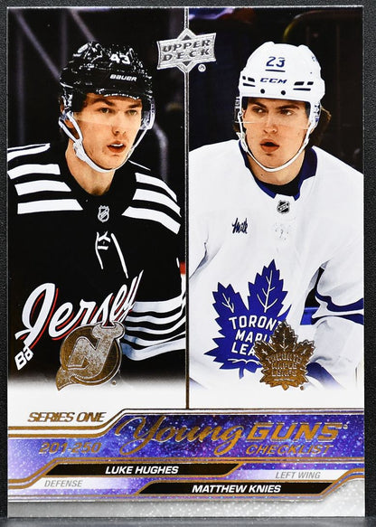 2023-24 UD Series 1 Young Guns Checklist Hughes/Knies Devils/Maple Leafs RC 2676