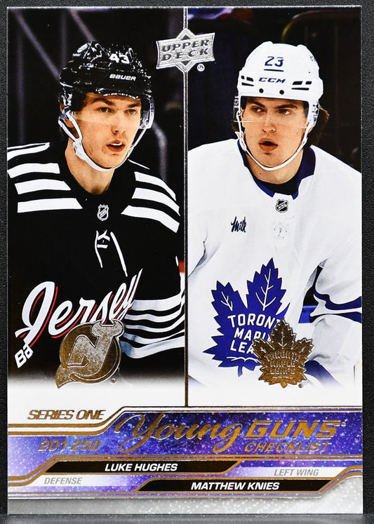 2023-24 UD Series 1 Young Guns Checklist Hughes/Knies Devils/Maple Leafs RC 2676