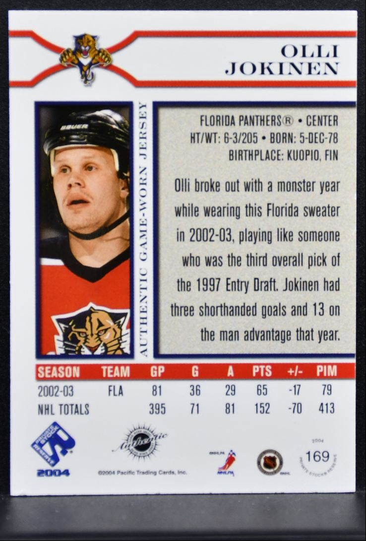 2003-04 Pacific Private Stock Reserve Jersey Jokinen 0920/1000 Jersey 1663