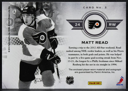 2011-12 Panini Titanium Rookie Reserve Dual Memorabilia Read RC Auto Jersey 0732