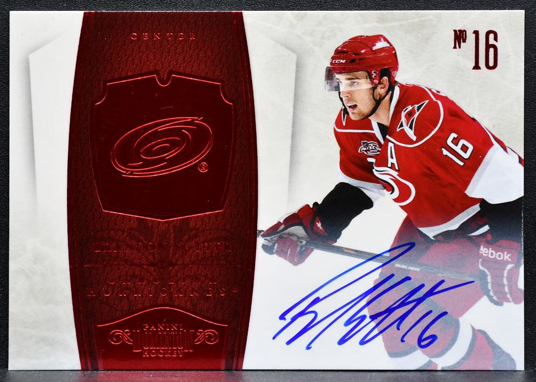 2011-12 Panini Dominion Red Auto Brandon Sutter 19 Hurricanes Auto 24/50 7337