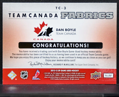 2012-13 SP Game Used Team Canada Fabrics Dan Boyle TC-3 Canada Jersey 3285