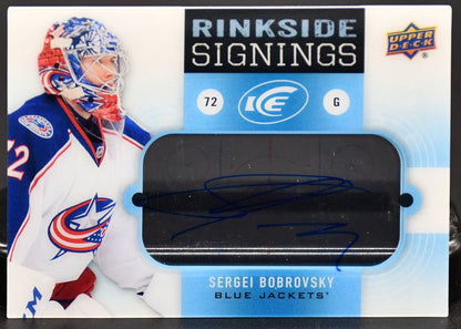 2014-15 UD Ice Rinkside Signings Sergei Bobrovsky RS-SB Auto