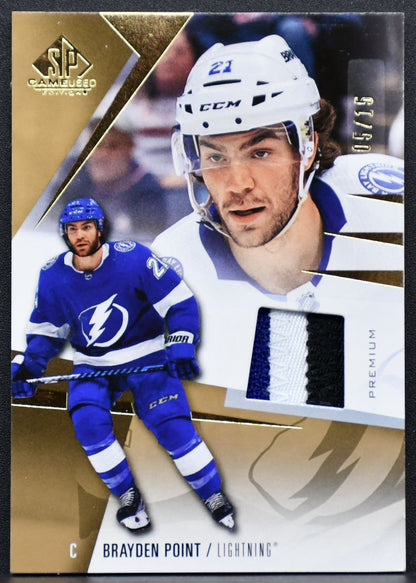23-24 SP Game Used Premium Memorabilia Gold Brayden Point Lightning 05/15 Patch 2899
