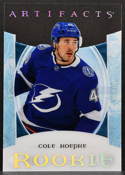 2023-24 UD Artifacts Update 2022-23 Clear Cut Rookies Cole Koepke Lightning 6854