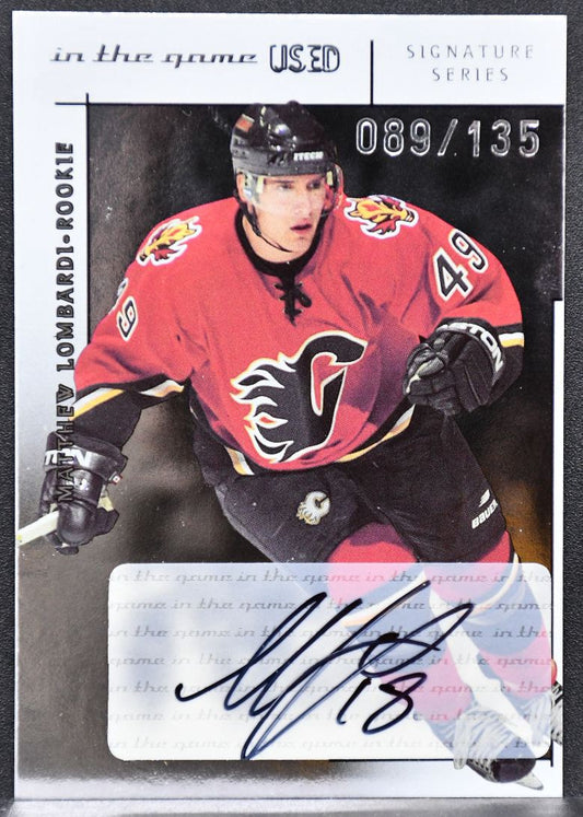 2004-05 In The Game Used Signature Series Matthew Lombardi 130 RC Auto 3702