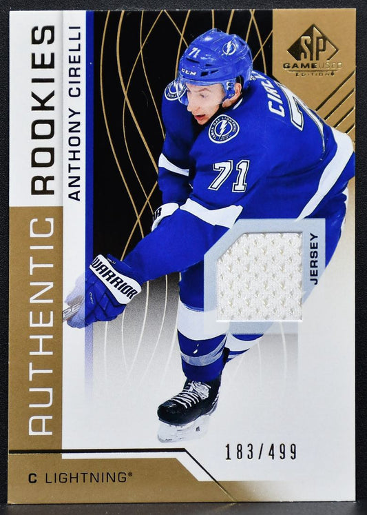 2018-19 SP Game Used Authentic Rookies Gold Jersey Relic Cirelli RC Jersey 7985