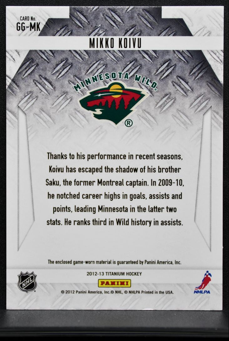 2012-13 Panini Titanium Game-Worn Gear Mikko Koivu GG-MK Wild Jersey 4474