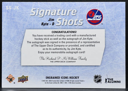 2024-25 Upper Deck Engrained Icons Signature Shots Jim Kyte SS-JK Jets Auto 7092