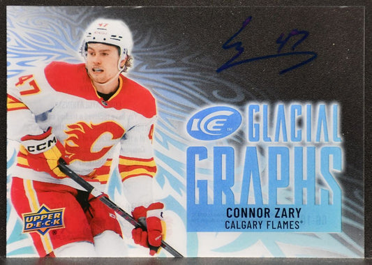 2024-25 UD Ice Glacial Graphs Connor Zary GG-10 Calgary Flames Auto