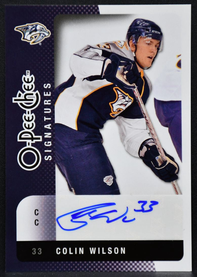 2010-11 O-Pee-Chee Signatures Colin Wilson OS-CW Nashville Predators Auto 3801