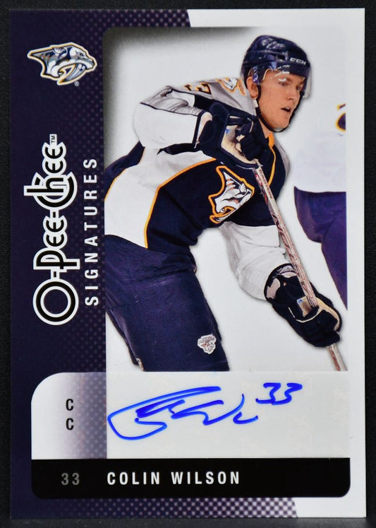 2010-11 O-Pee-Chee Signatures Colin Wilson OS-CW Nashville Predators Auto 3801