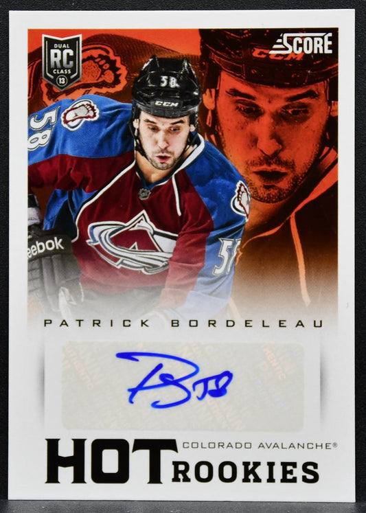 2013-14 Score Hot Rookie Signatures Patrick Bordeleau 620 Avalanche RC Auto 1610