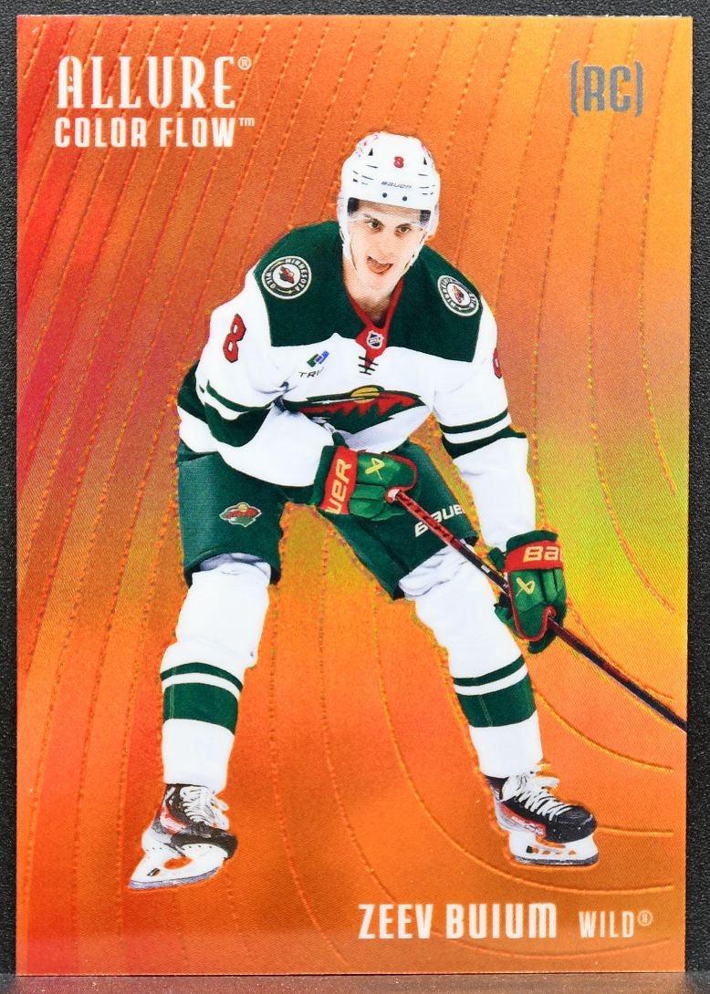 2025-26 Upper Deck Allure Color Flow Red-Orange Zeev Buium CF-1 Wild RC 3929