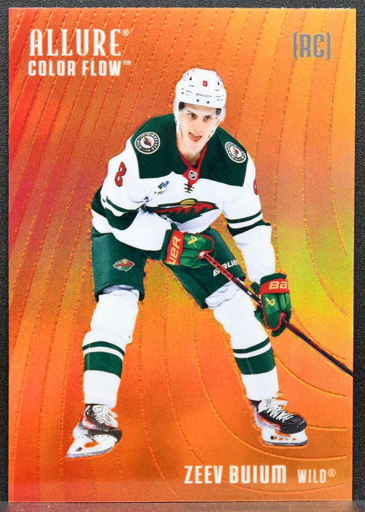 2025-26 Upper Deck Allure Color Flow Red-Orange Zeev Buium CF-1 Wild RC 3929