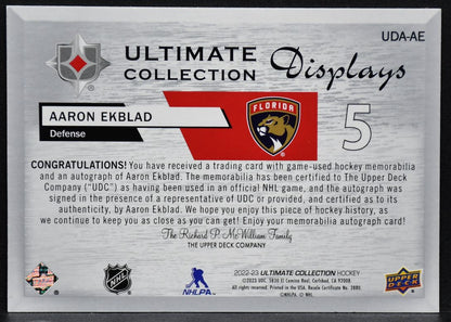 2022-23 UD Ultimate Collection Displays Aaron Ekblad UDA-AE Auto 96/99 Jersey