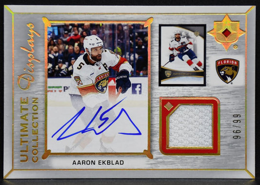 2022-23 UD Ultimate Collection Displays Aaron Ekblad UDA-AE Auto 96/99 Jersey