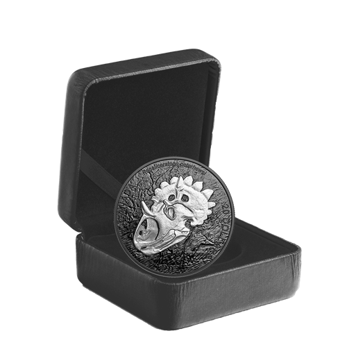 Discovering Dinosaurs: Royal Horned Face - Rhodium-Plated Pure Silver Coin (245121)