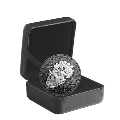 Discovering Dinosaurs: Royal Horned Face - Rhodium-Plated Pure Silver Coin (245121)