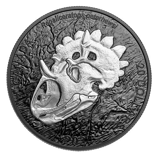 Discovering Dinosaurs: Royal Horned Face - Rhodium-Plated Pure Silver Coin (245121)