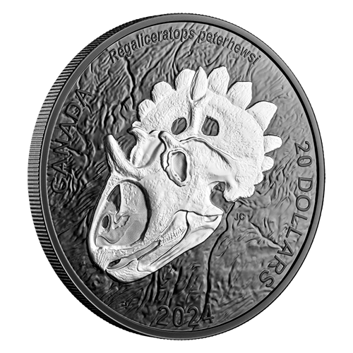 Discovering Dinosaurs: Royal Horned Face - Rhodium-Plated Pure Silver Coin (245121)