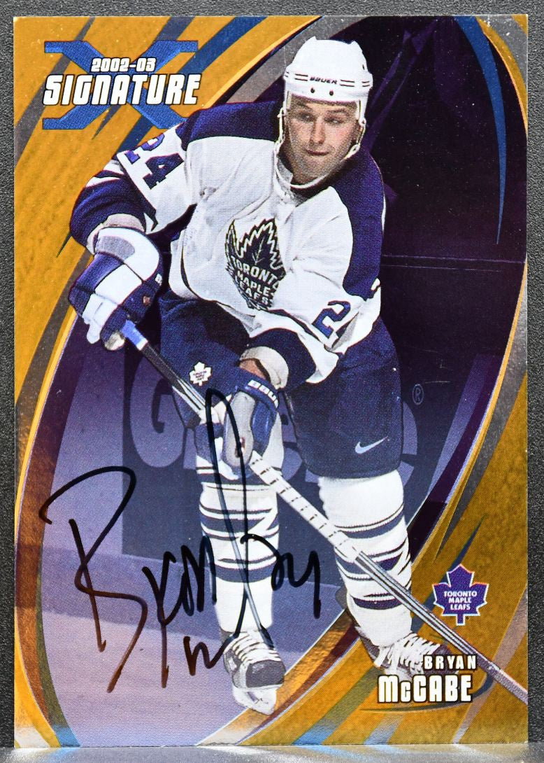 2002-03 In The Game Signatures Bryan McCabe 008 Toronto Maple Leafs 4780