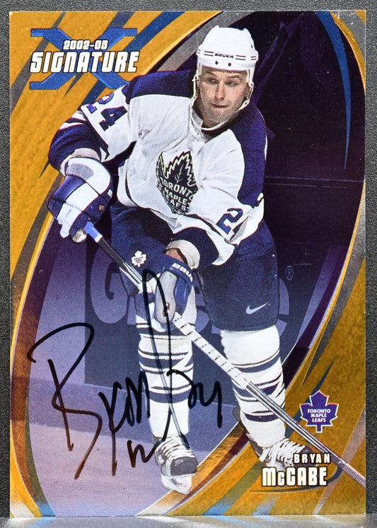 2002-03 In The Game Signatures Bryan McCabe 008 Toronto Maple Leafs 4780