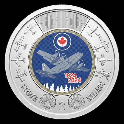 2024 $2 100th Anniversary of the Royal Canadian Air Force Colourized Special Wrap Roll (247177)