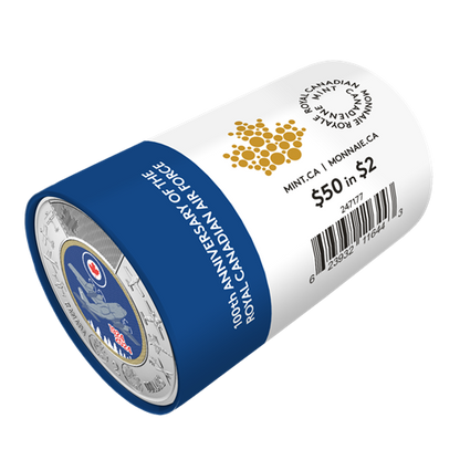 2024 $2 100th Anniversary of the Royal Canadian Air Force Colourized Special Wrap Roll (247177)