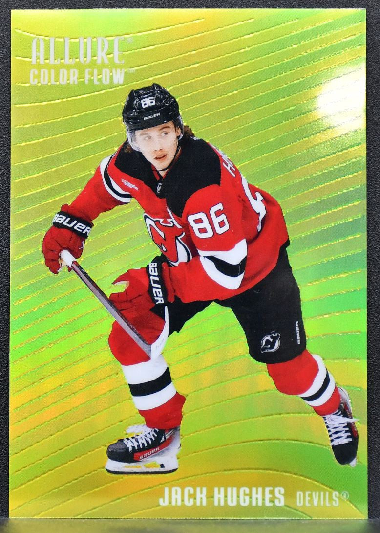 2025-26 UD Allure Color Flow Yellow-Green Jack Hughes CF-21 New Jersey Devils 8014