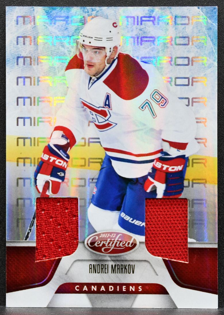 2011-12 Panini Certified Mirror Red Materials Dual Andrei Markov Jersey 2518